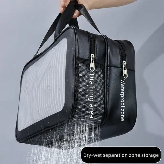 The Meadow Mist Wet-Dry Toiletry Bag Medium Blue